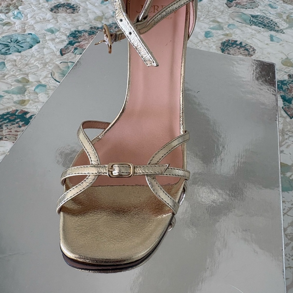 Elegant Gold Strappy Women's Heels